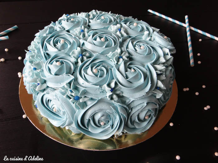 Gâteau bienvenue bébé pois verts et bleus - Boulangerie Lamontagne